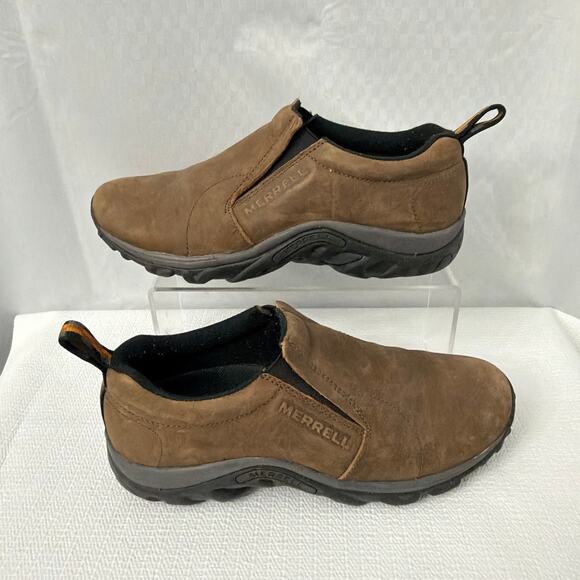 Merrell Jungle Moc Shoes Mens Size 8.5 Brown Nubuck Leather Casual Slip On main image 7